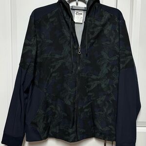 ZYIA Evening Paradise Navy and Dark Green Windbreaker